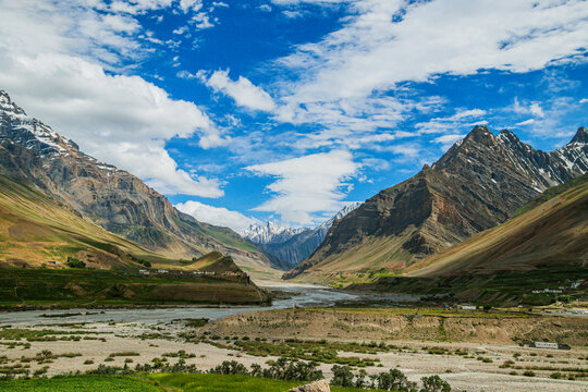 Barren landscape of Pin Valley National Park, a cold desert sanctuary in Lahaul and Spiti.