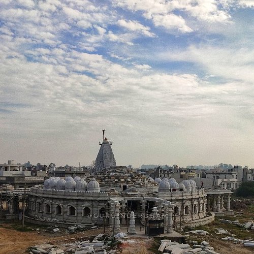The sacred Shree Vijay Inder Din Samadhi Mandir, an important Jain shrine in Ambala.