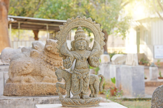 Intricately carved stone sculptures showcasing the craftsmanship of local artisans.