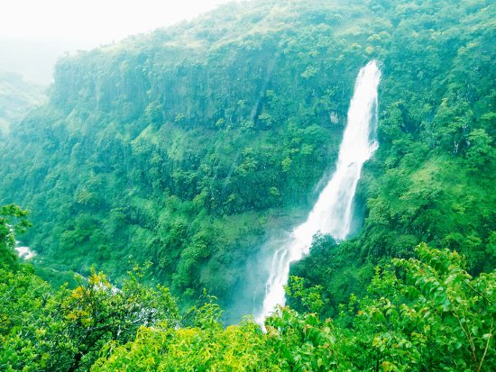 Spectacular Thoseghar Waterfalls plunging amidst lush green hills near Satara