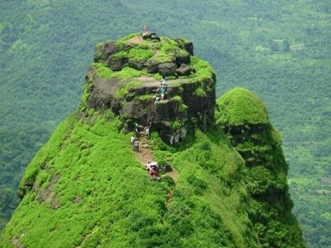 Triangular Tikona Fort places to visit Lonavala at 1160 meters with dense forest treks