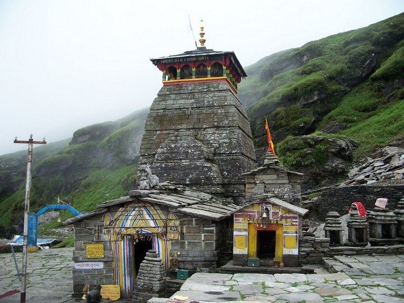 The highest Shiva temple Tungnath, reachable through a scenic trek from Rudraprayag.