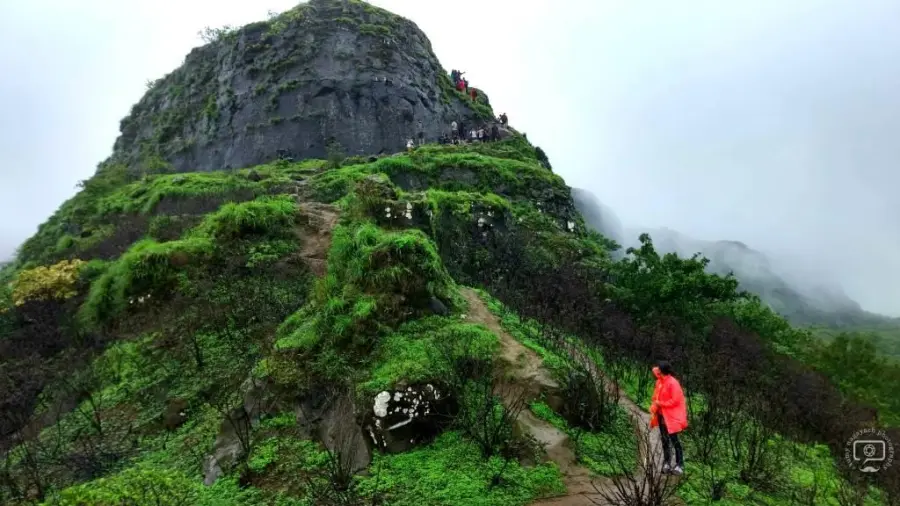 The rugged ruins of Visapur Fort perched on a hilltop, offering a challenging trek and spectacular views of the Khandala region.