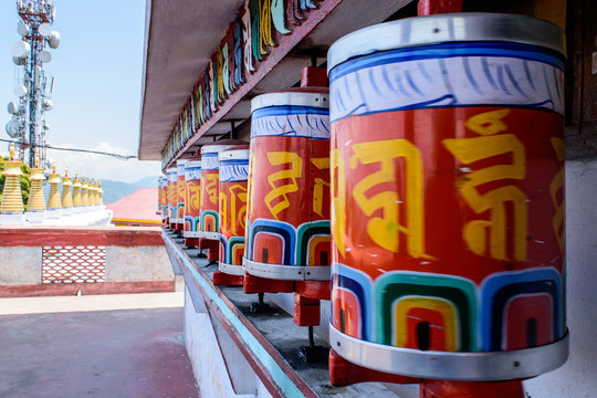 Colorful Tibetan monastery with golden statues and Buddhist paintings, important places to visit Kalimpong for cultural heritage