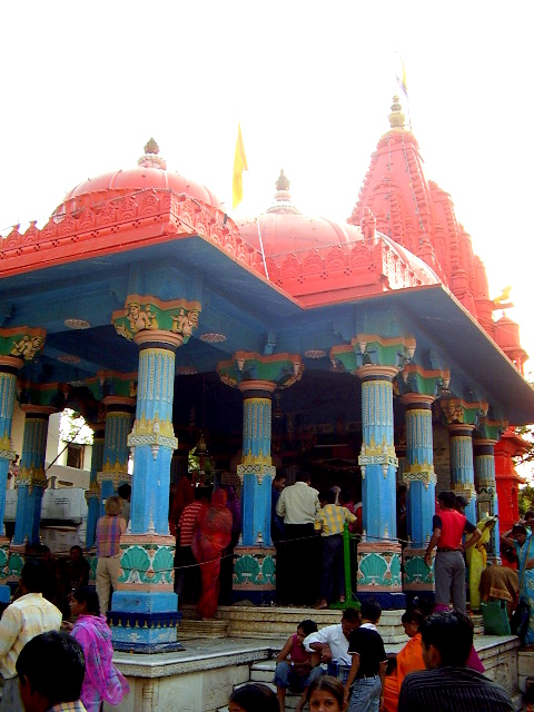 The distinctive red spire of the Brahma Temple, one of the very few in the world, located in Pushkar.