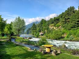 Lush green valleys in Pahalgam, Jammu and Kashmir