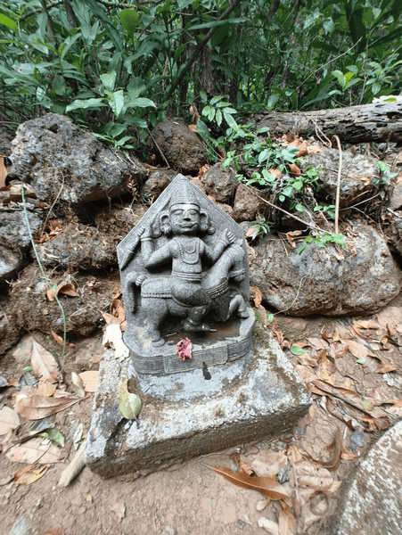 Bhairi Sculptures present at the shivling temple, Narayangad