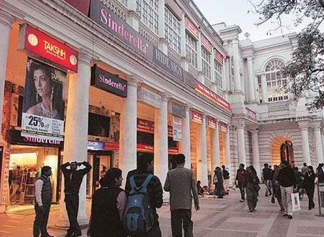 Connaught Place market area in Delhi