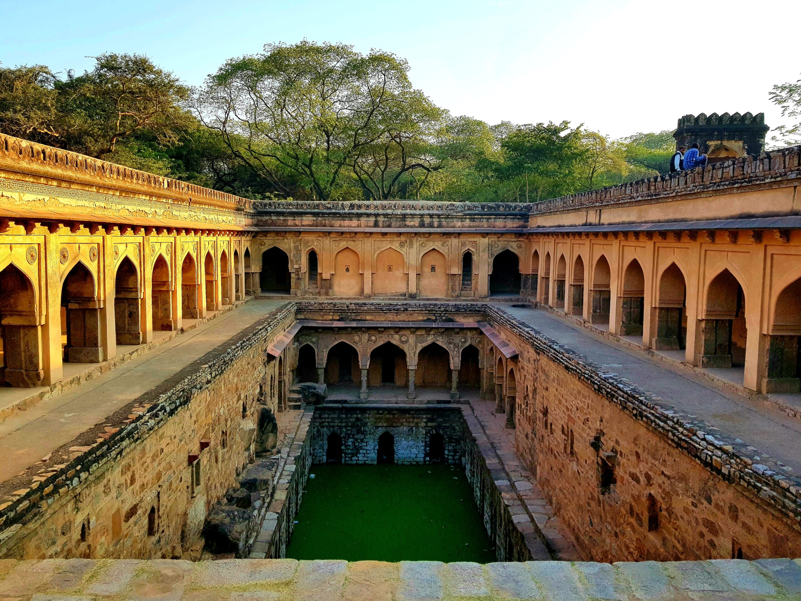 Rajon Ki Baoli stepwell inside the park