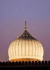 White marble domes of Jama Masjid