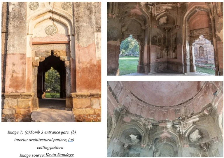 Wazirpur Gumbad Complex - entrance gate & interior architectural pattern